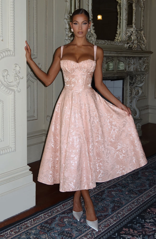 Amity Midi Dress - Soft Peach Hover Image