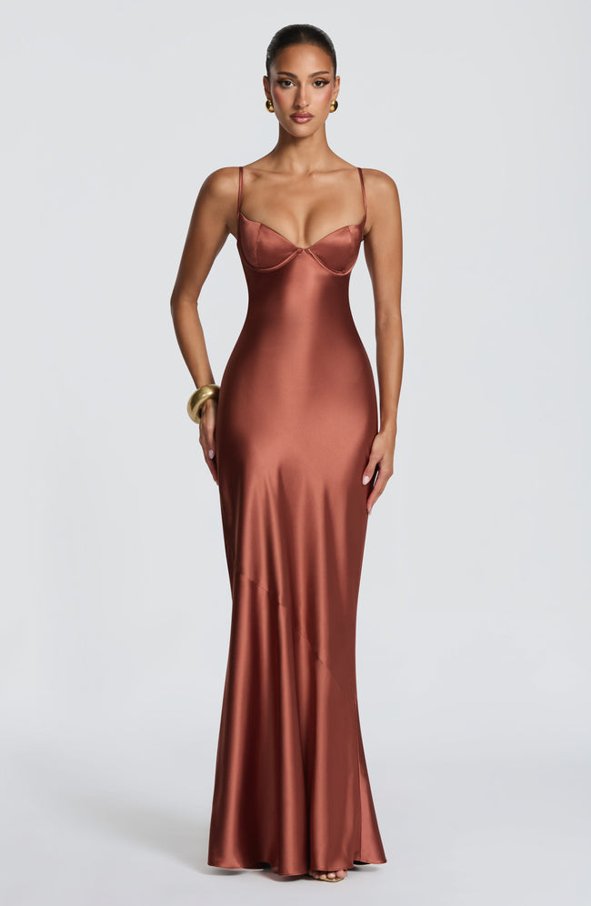 Amorette Maxi Dress - Rust Hover Image