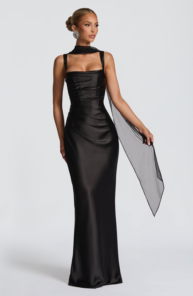 Calanthe Maxi Dress - Black Hover Image