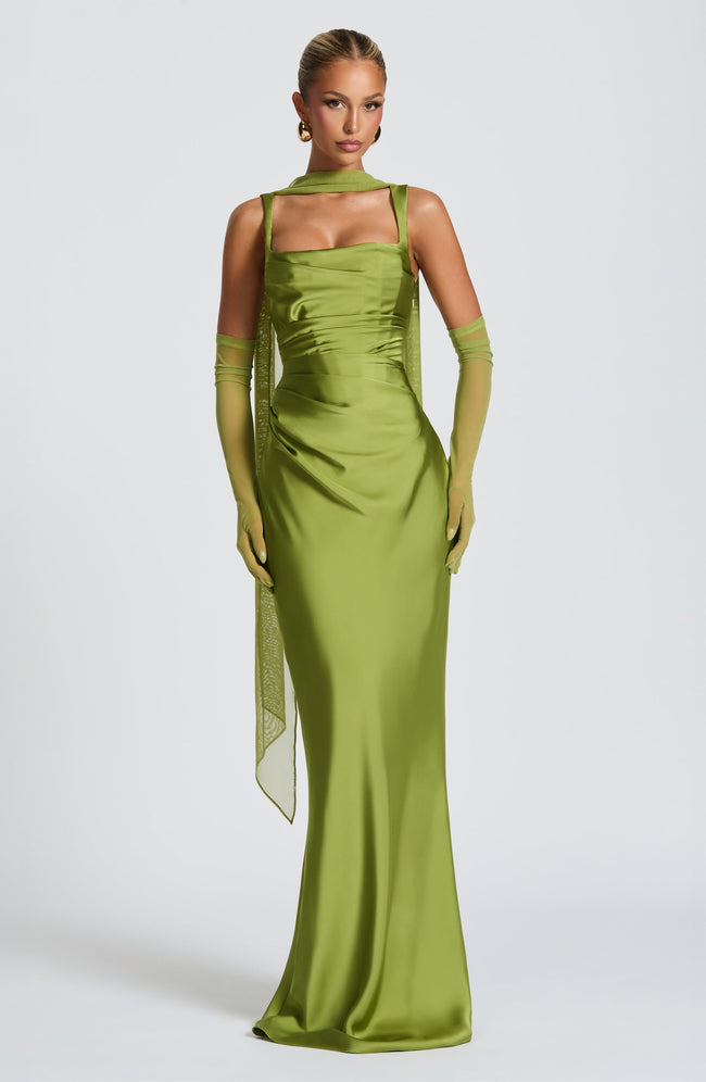 Calanthe Maxi Dress - Olive Main Image