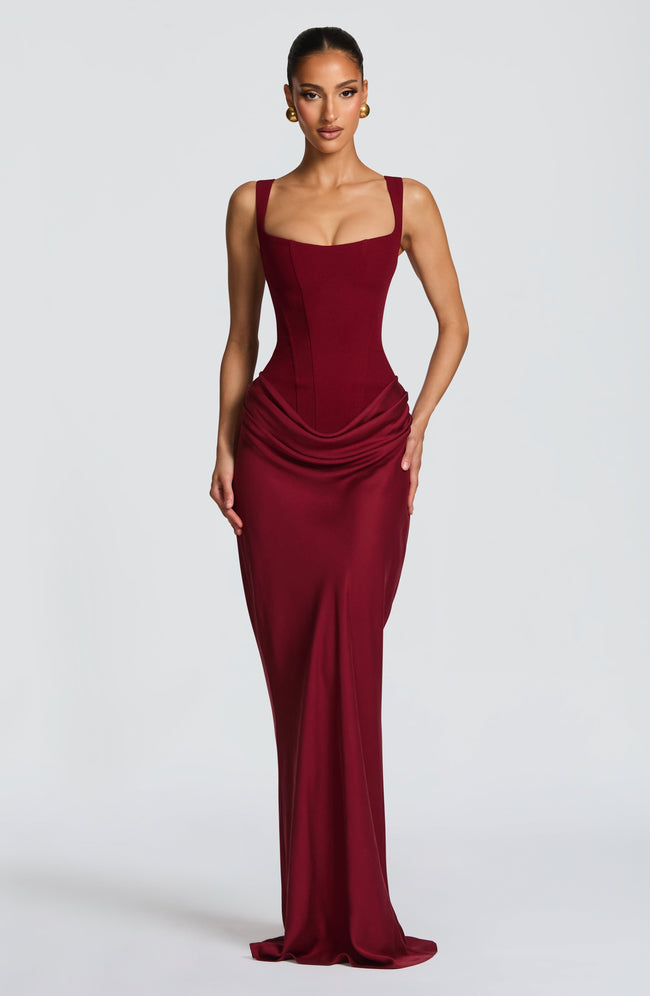 Cornelia Maxi Dress - Burgundy Hover Image