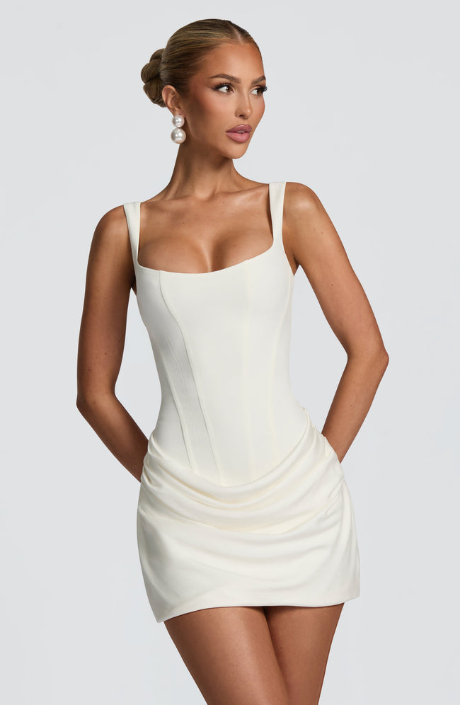 Cornelia Mini Dress - Ivory Hover Image