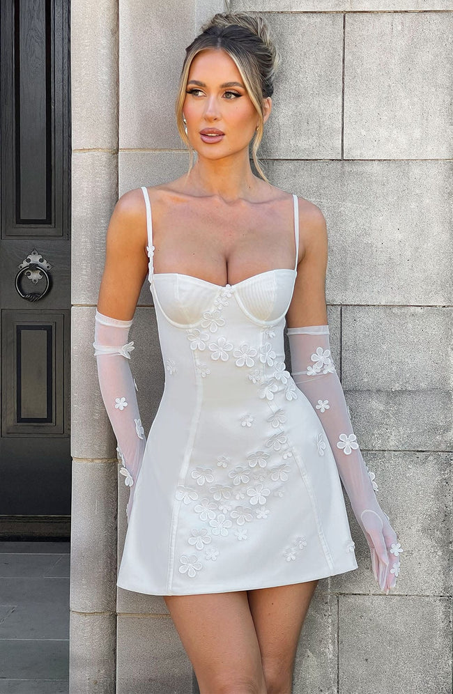 Dalary Mini Dress - Ivory Hover Image