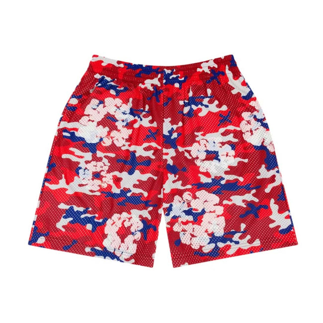 Denim Tears Camo Cotton Wreath Mesh Shorts Red Hover Image
