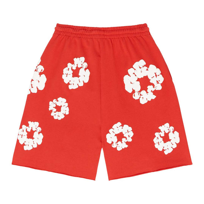 Denim Tears red floral print mesh shorts Main Image
