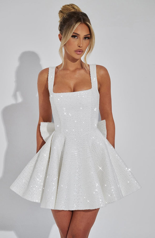 Dorothy Mini Dress - Ivory Hover Image