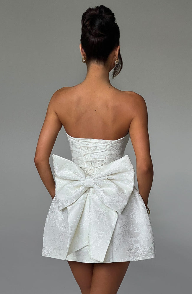 Elenora Mini Dress - Ivory Main Image