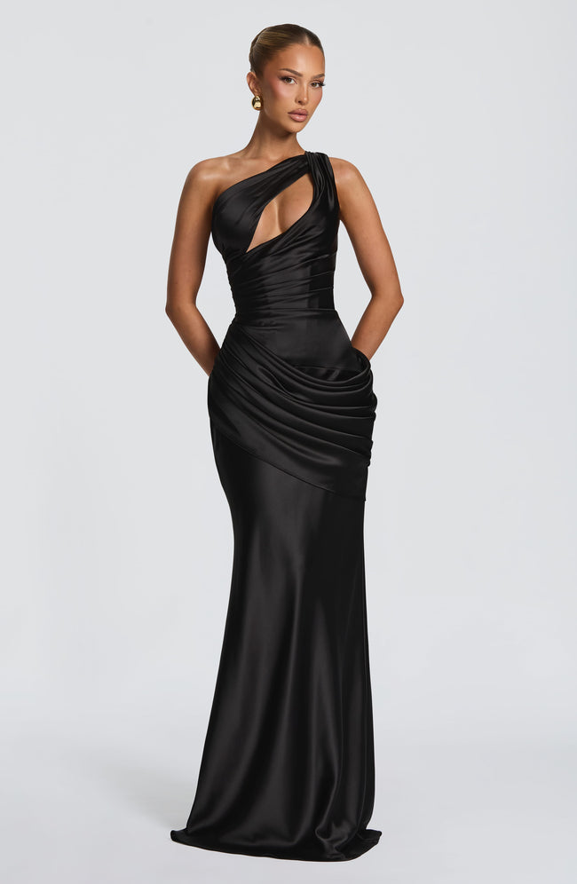 Emina Maxi Dress - Black Hover Image