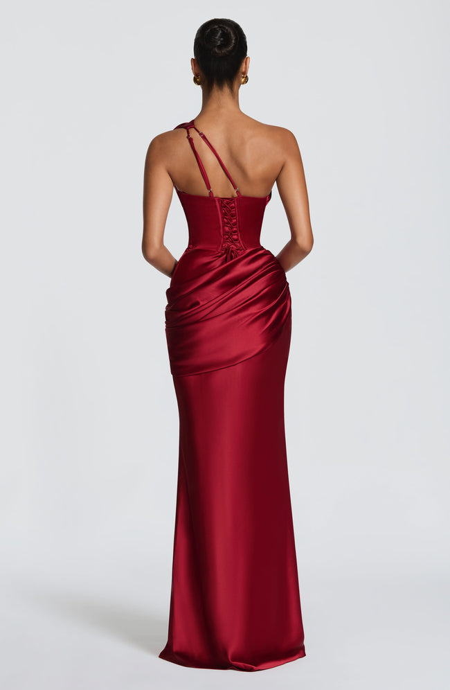 Emina Maxi Dress - Deep Red Main Image