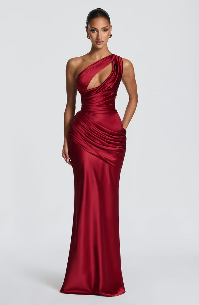 Emina Maxi Dress - Deep Red Hover Image