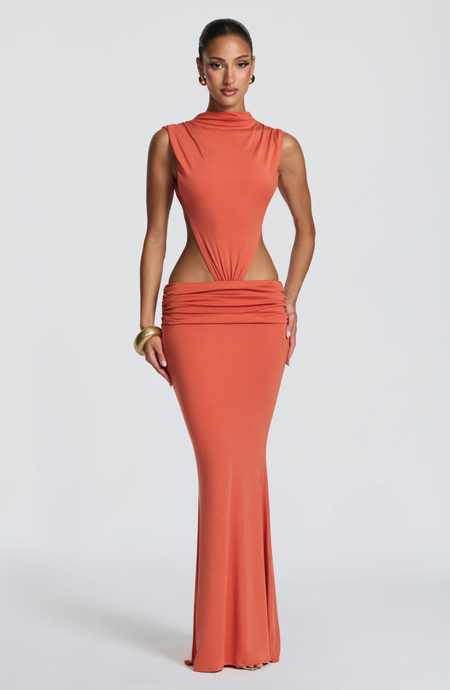 Fenella Maxi Dress - Burnt Orange Hover Image
