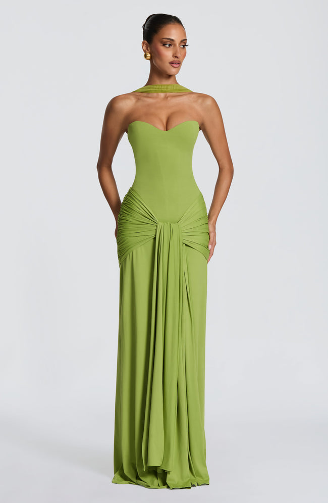 Gia Maxi Dress - Olive Main Image