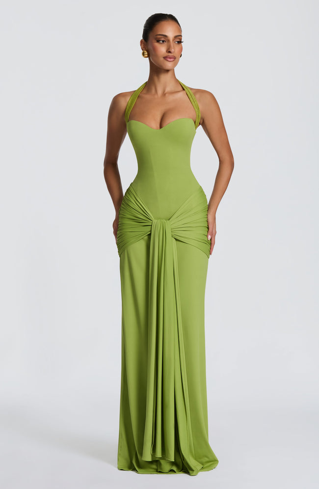 Gia Maxi Dress - Olive Hover Image