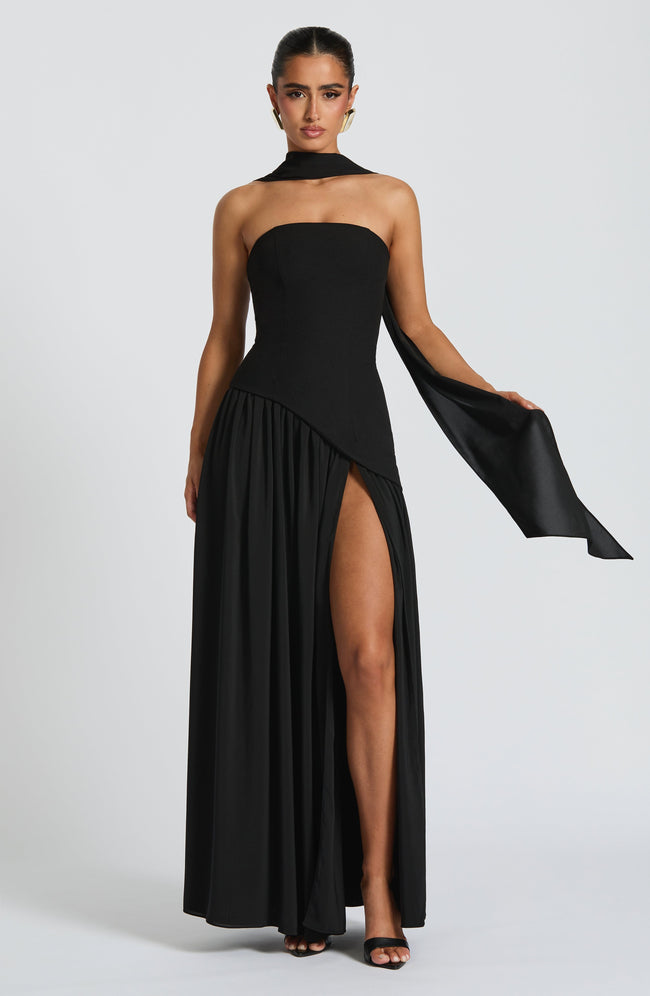 Maliyah Maxi Dress - Black Hover Image