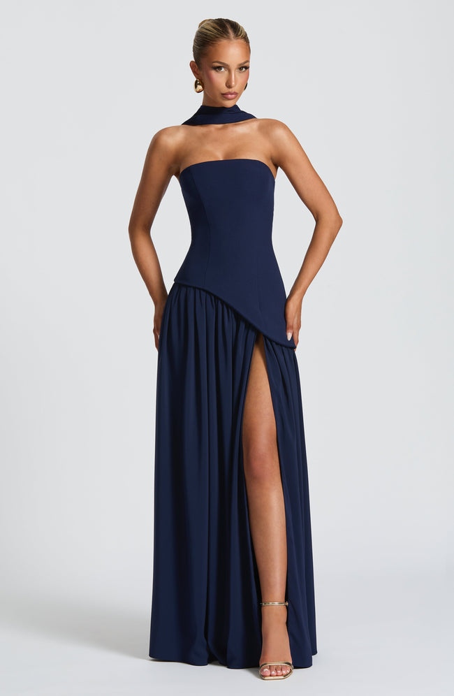 Maliyah Maxi Dress - Navy Hover Image