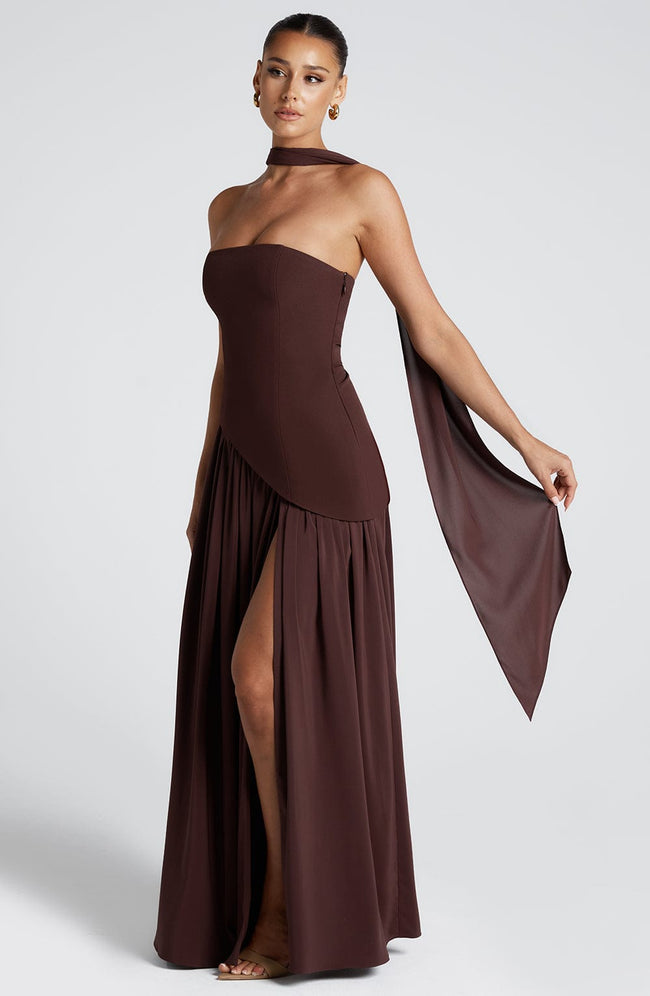Maliyah Maxi Dress - Plum Brown Main Image