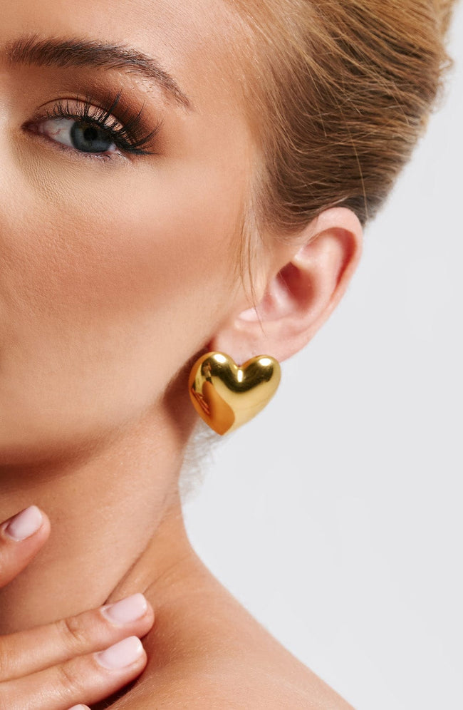 Milan Heart Earrings - Gold Main Image