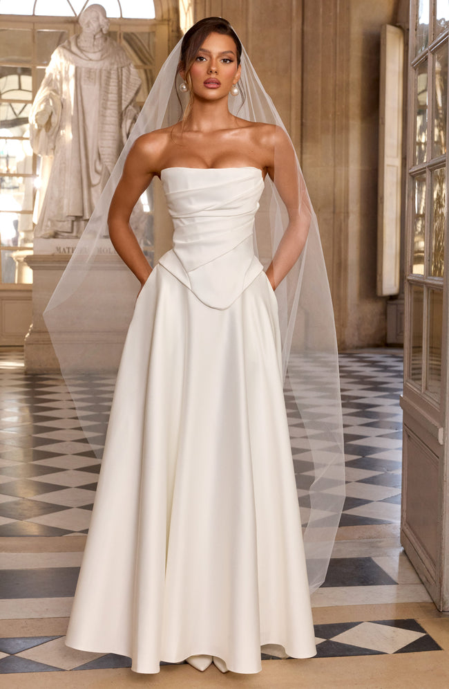 Mira Maxi Skirt - Ivory Hover Image