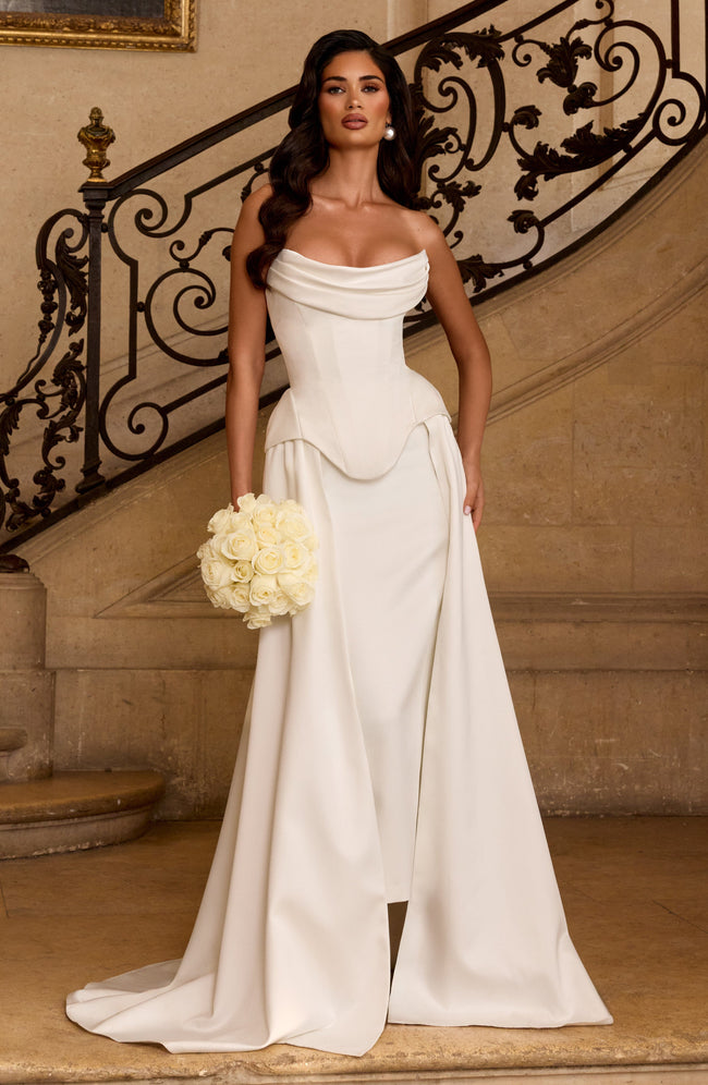 Neri Skirt Train - Ivory Hover Image