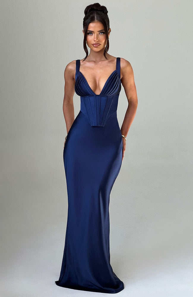 Shae Maxi Dress - Navy Hover Image