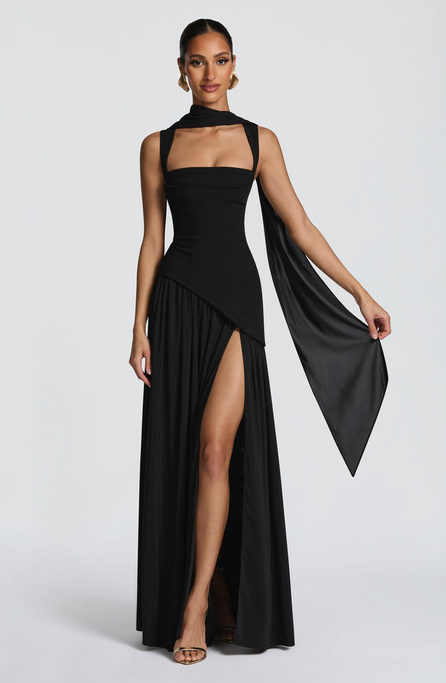 Tullulah Maxi Dress - Black Hover Image