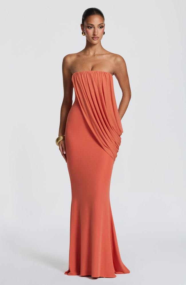 Vienna Maxi Dress - Burnt Orange Hover Image