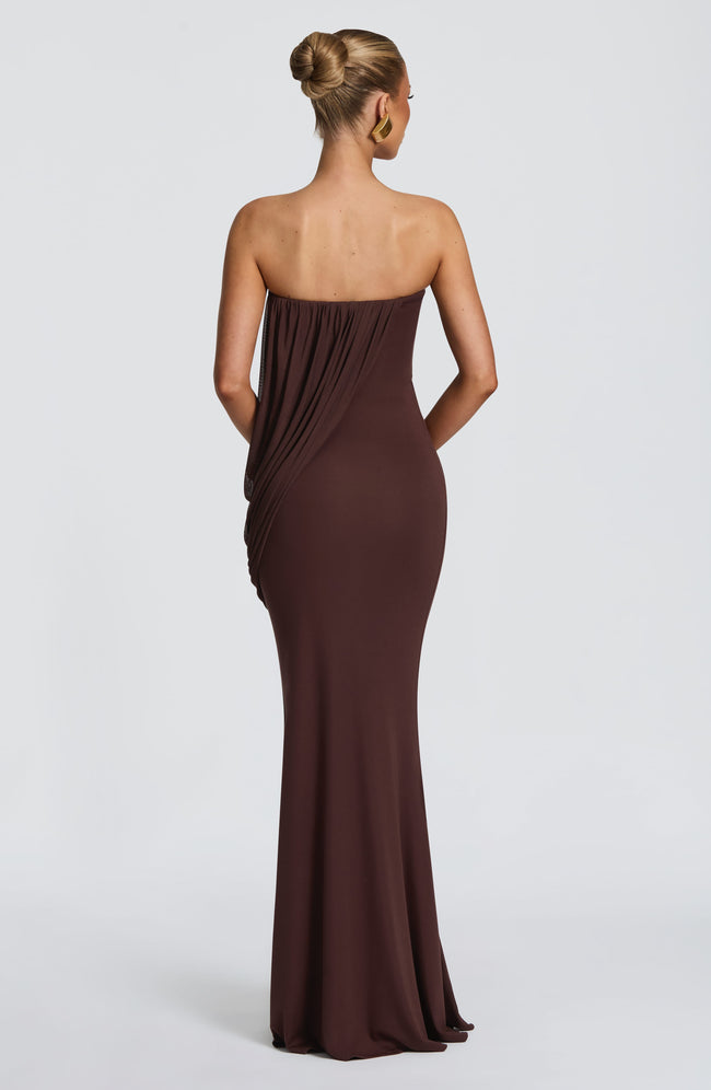 Vienna Maxi Dress - Plum Brown Main Image